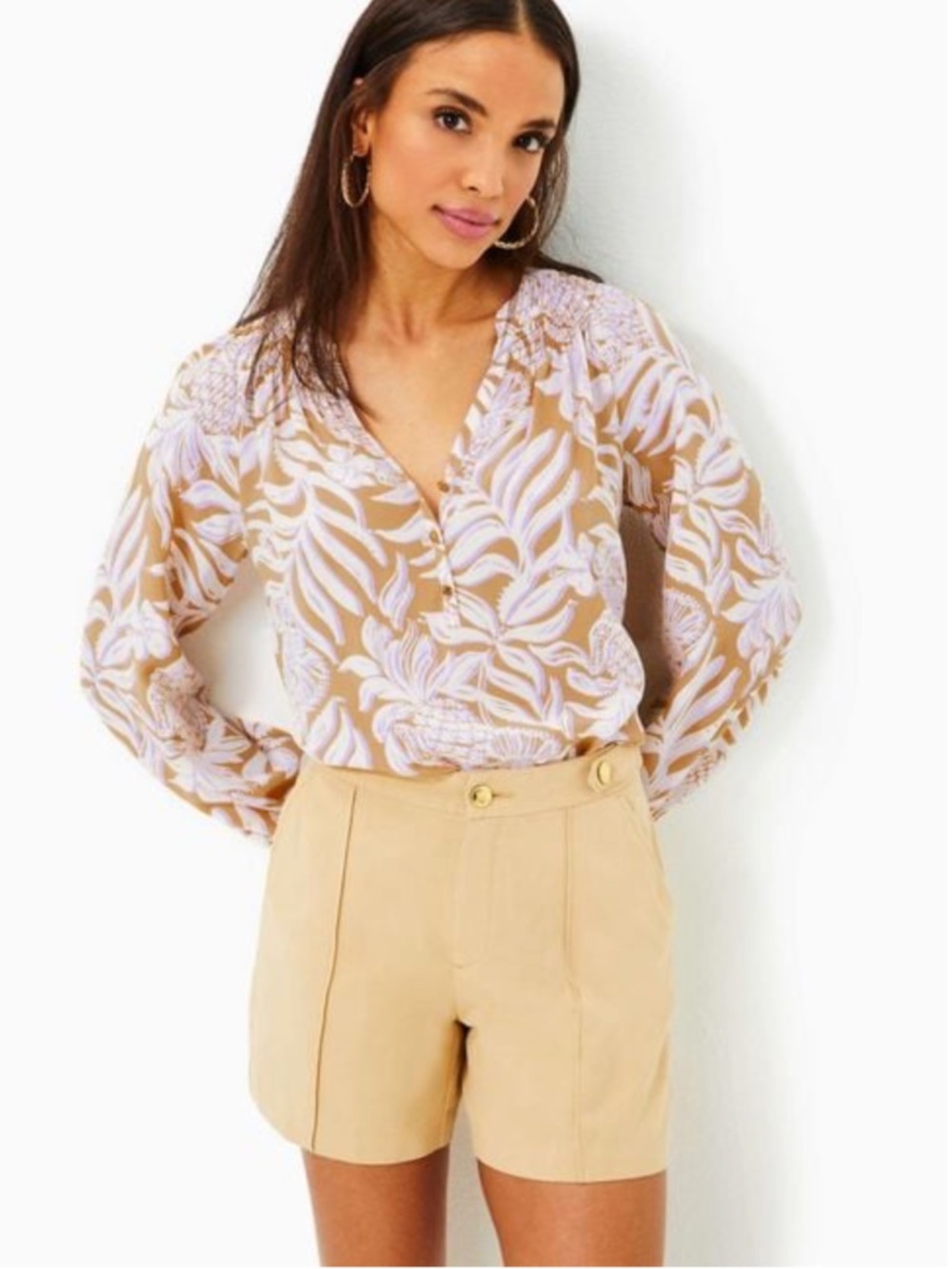 Lilly Pulitzer 5" Deloria Linen Short in Natural